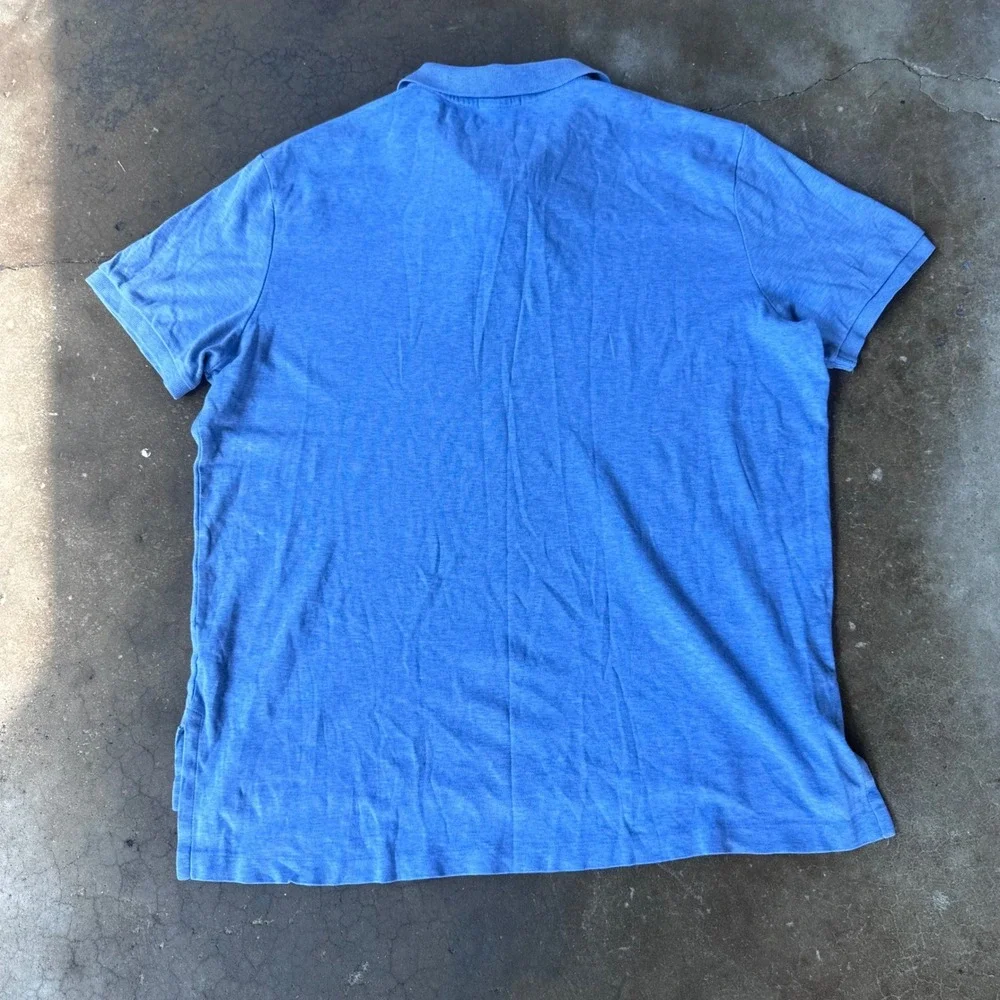 Polo Ralph Lauren Polo Shirt Mens XL Blue Excellent Short Sleeve Heathered Pony